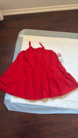 New! Red Eyelet Tiered Girls Dress with Tags $5