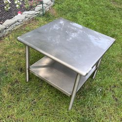Set Of Three Stainless Steel  Win-Holt 30x30 Tables 