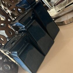 Set Of 3 Ceramic Candle Holders / Pillars 