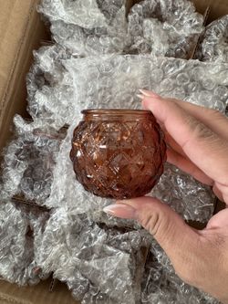 Amber Votives Candle Holders set of 24