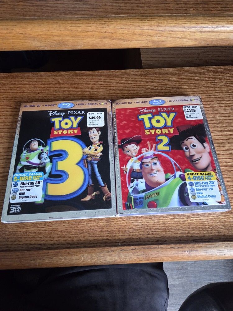 Toy Story 2 & 3 – 3D Blu-ray Combo Pack Bundle – Disney Pixar – Slipcovers Sealed