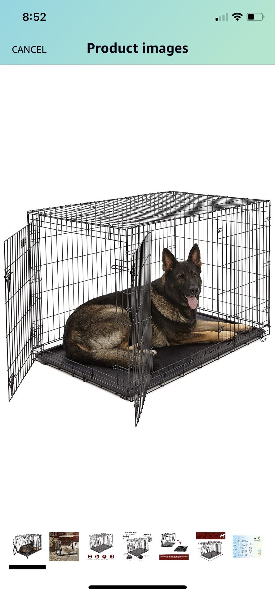 Metal dog crate