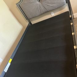 Two Grey Full Beds With Lights And Dresser 