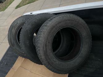 225 75 16     3 tires 90 tread good LT