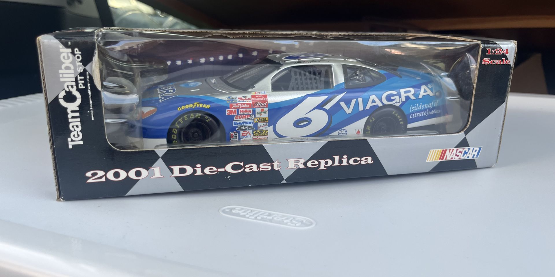 Vintage NASCAR #6 Viagra Die-Cast Replica Car 1:24 Scale Team Caliber 2001 Collectible