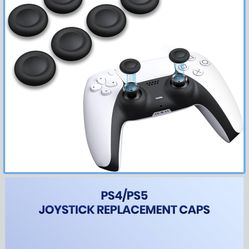 Joystick Replacement Grip Caps for PS4/PS5 Controller, PS5/PS4 Thumb Grips Caps, Anti-Stickiness, Anti-Slip, Anti-Scratch, Anti-Fingerprint, PS4/PS5 J