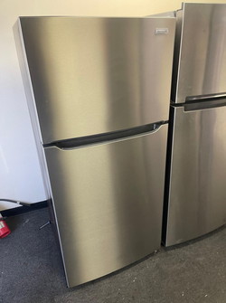 Frigidaire Top Freezer Fridge – Stainless, Glass Shelves