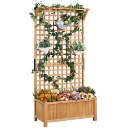 72”H wood planter raised bed