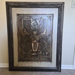 3D Hummingbird & Flowers Textured Wall Art