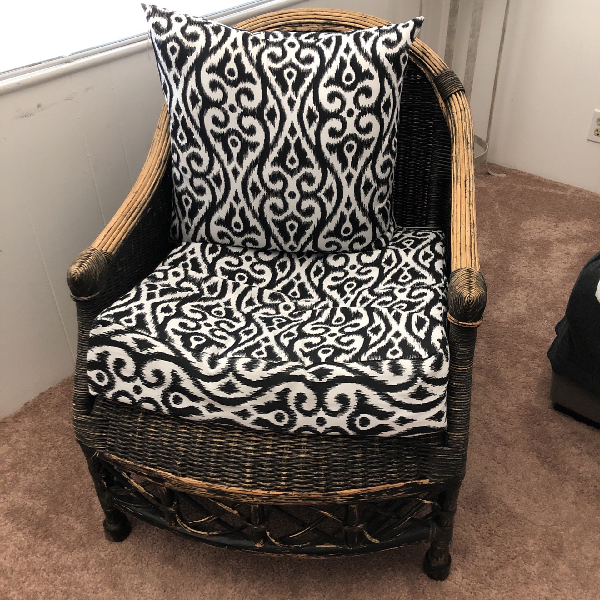 Vintage black rattan chair