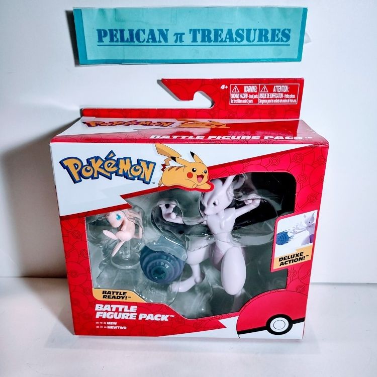 Pokemon Battle Figure Set 2 Pack Mew and Mewtwo Deluxe Action Ready