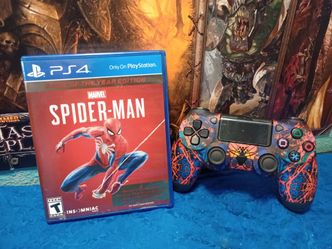 Ps4 Bundle - Spider-Man ps4 game and web slinger wireless  controller