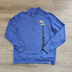 47 Brand Kansas Jayhawks 1/4 Zip Long Sleeve Shirt Mens XL