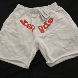Sp5der OG Web V2 White Sweatshorts