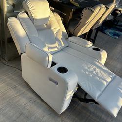 Power Recliner Leather Chair 