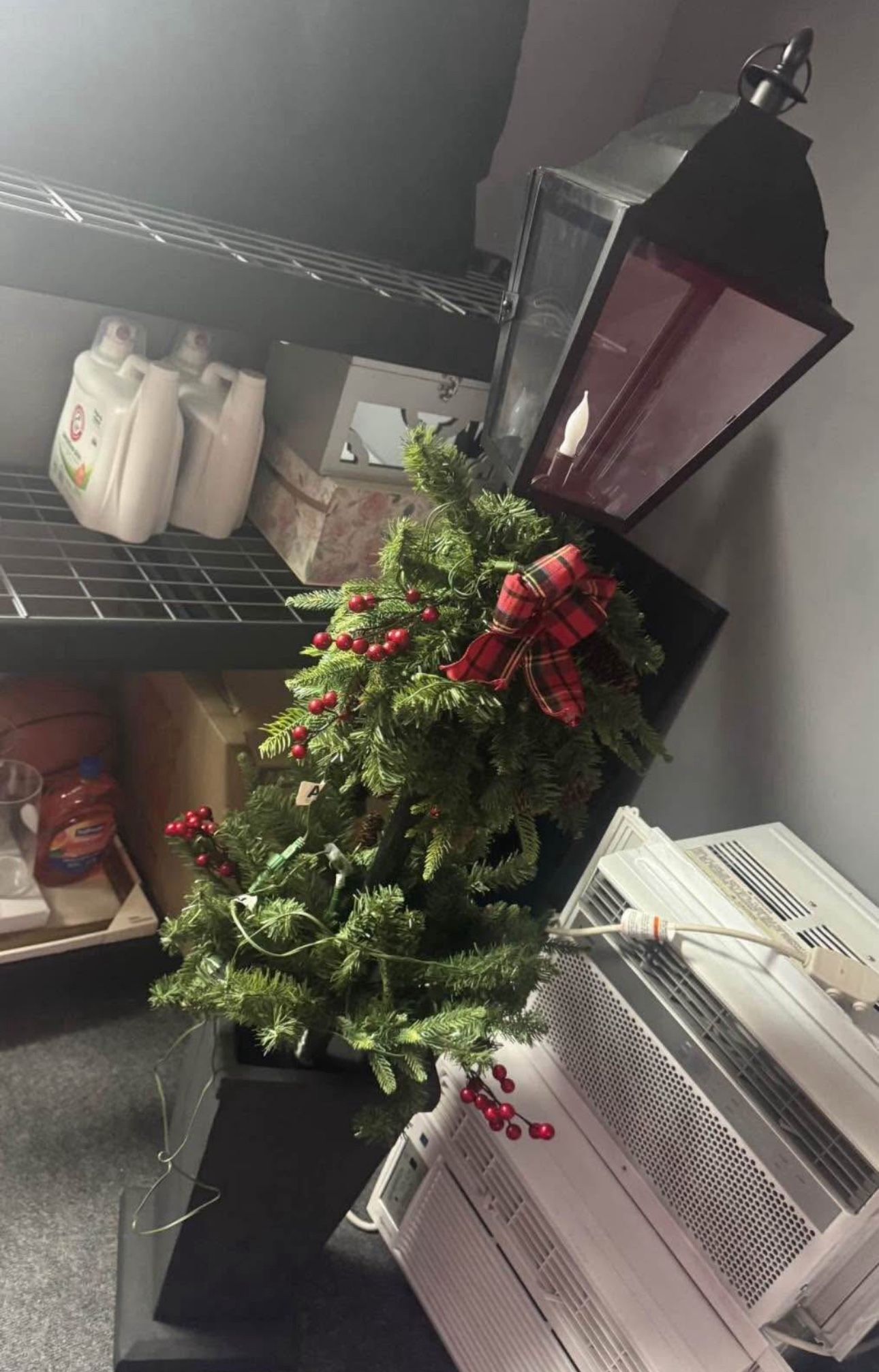 5ft Spruced Potted LED Pre Lit Tree Lantern