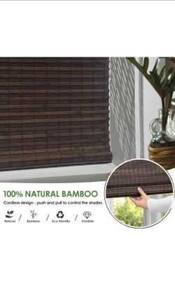 Cordless bamboo roman shades
