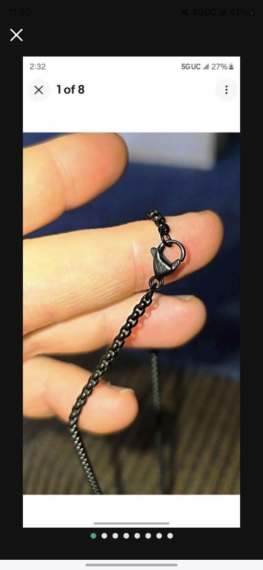 David Yurman Necklace Box Chain Stainless Steel Black PVD 2.7mm 26" Men's $285