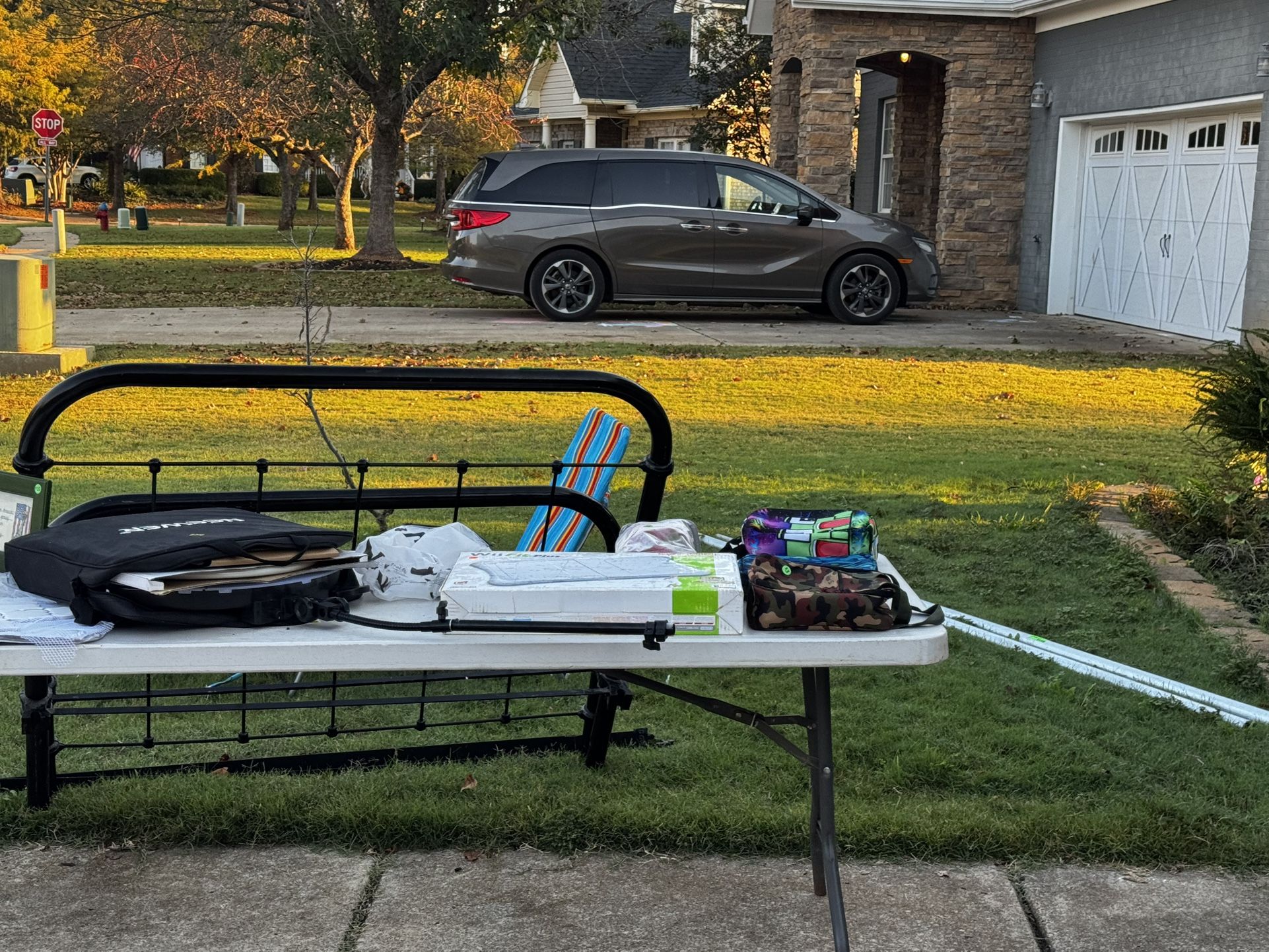 Antique Heavy Black Iron Full Size Bed