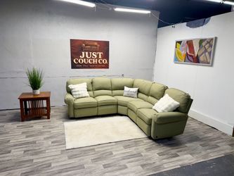 Free Delivery - Basset Furniture John Elway Collection Green Reclining Sectional Couch