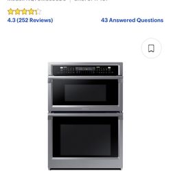 NEW SAMSUNG 30”CONVECTION SMART OVEN MICROWAVE COMBO ELECTRIC WITH 3 YEAR EXTENDED WARRANTY FULLY TRANSFERABLE 2/17/24