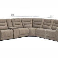 Fabric Power Reclining Sectional with Power Headrests