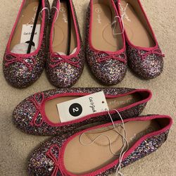 Cat & Jack Glitter Sparkle Flats Size 2