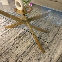 Glass table  with metal base