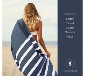 Brand New Summer Sand Microfiber Beach Towel Color Blue 