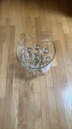 Glass Punch bowl With 8 Glasses