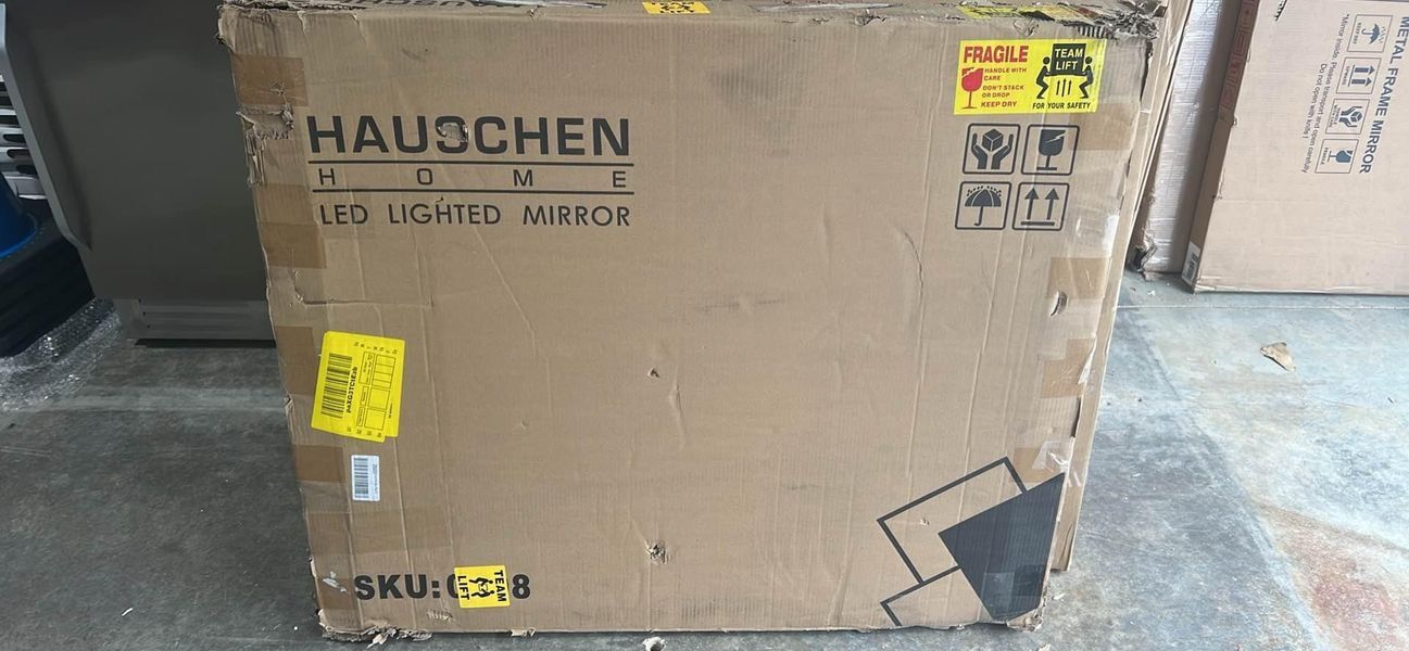 HAUSCHEN HOME 32 x 40 inch LED Lighted Bathroom Mirror, Wall Mounted Dimmable Makeup Vanity Mirror, Anti-Fog Mirror, 3-Color Adjustable Warm/Natural/W