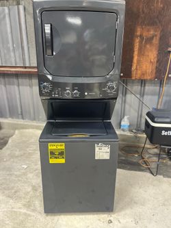 GE Stacked Washer & Dryer Combo Laundry Center Diamond Grey — Like New, Used 1 Month