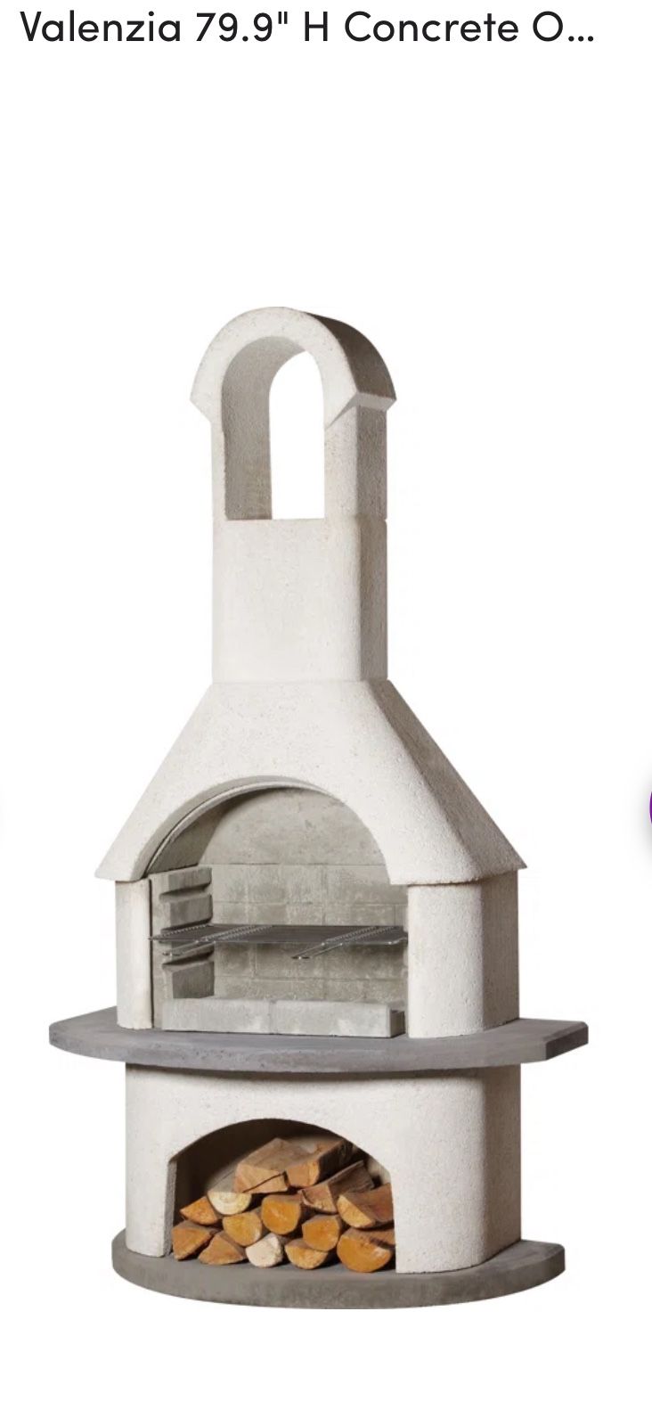 Concrete Outdoor Fireplace by Big Horn Outdoors Valenzia 79.9" H