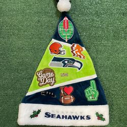 Seattle Seahawks embroidered Santa patch hat