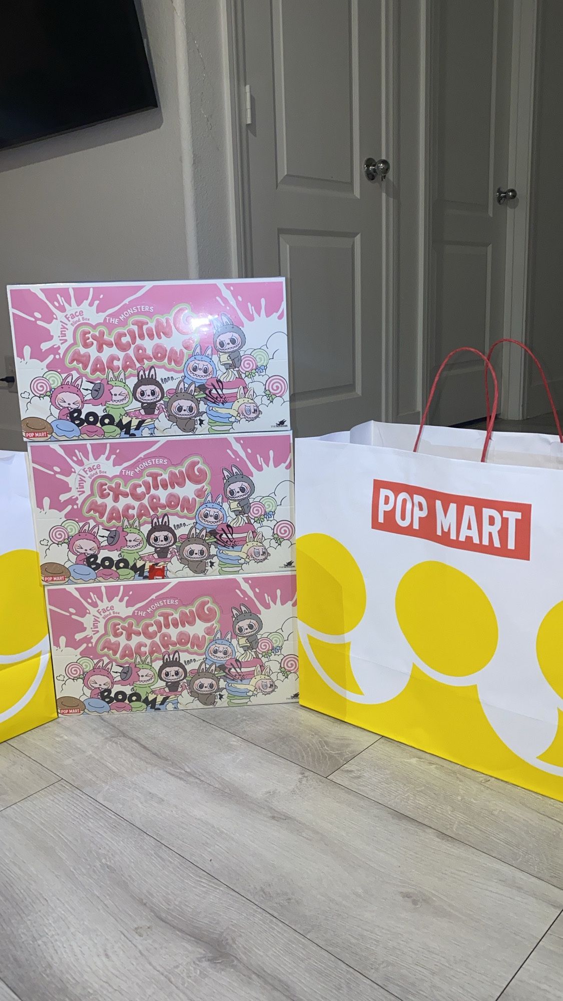 Authentic Popmart Labubu “Exciting Macaron” and “ Have a seat “ vinyl plushie