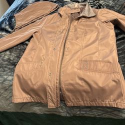 Water Proof Jacket Beige Color Size MD