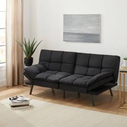 Mainstays Memory Foam Suede Futon with 72in. x 34in. x 32in, Black