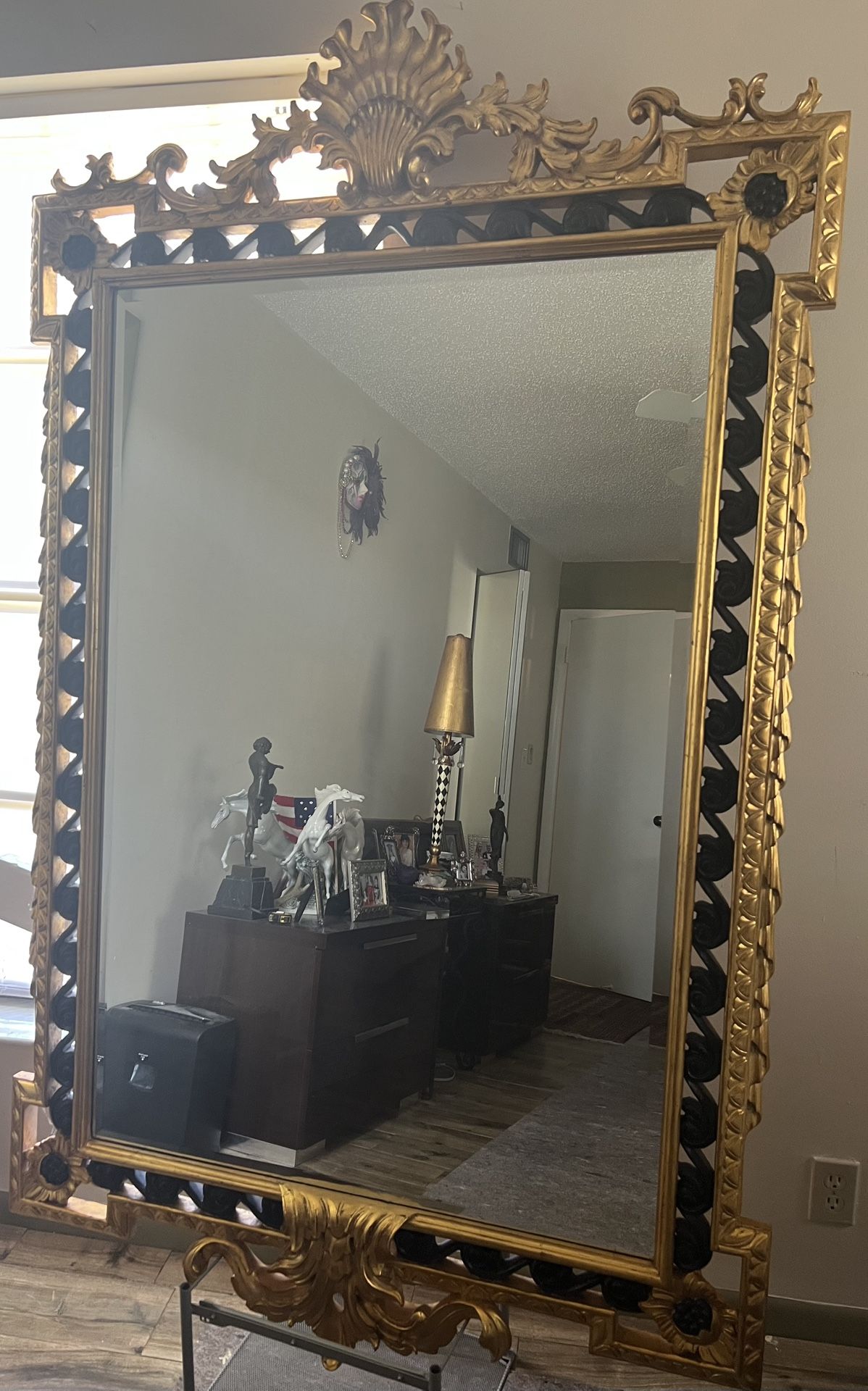 Medium Rectangle Antique Gold Leaf Classic Mirror (46x71)
