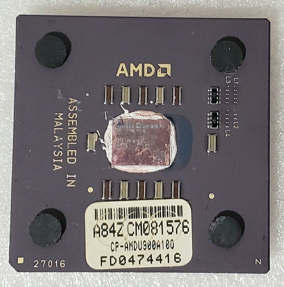 Vintage AMD Duron D900AUT1B Ceramic CPU Processor 900MHz Gold Plated