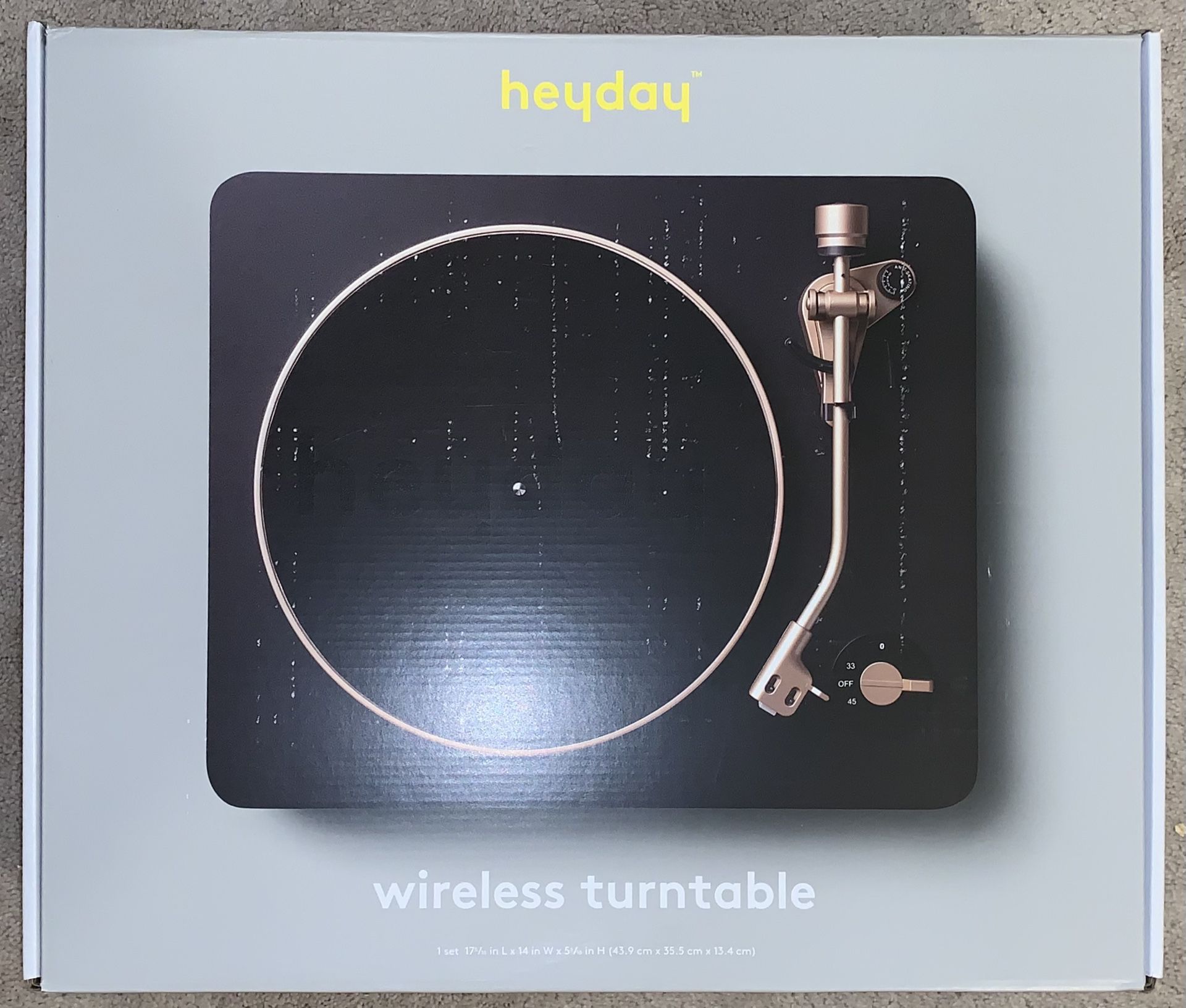 Heyday wireless turntable *brand new/never used/in box