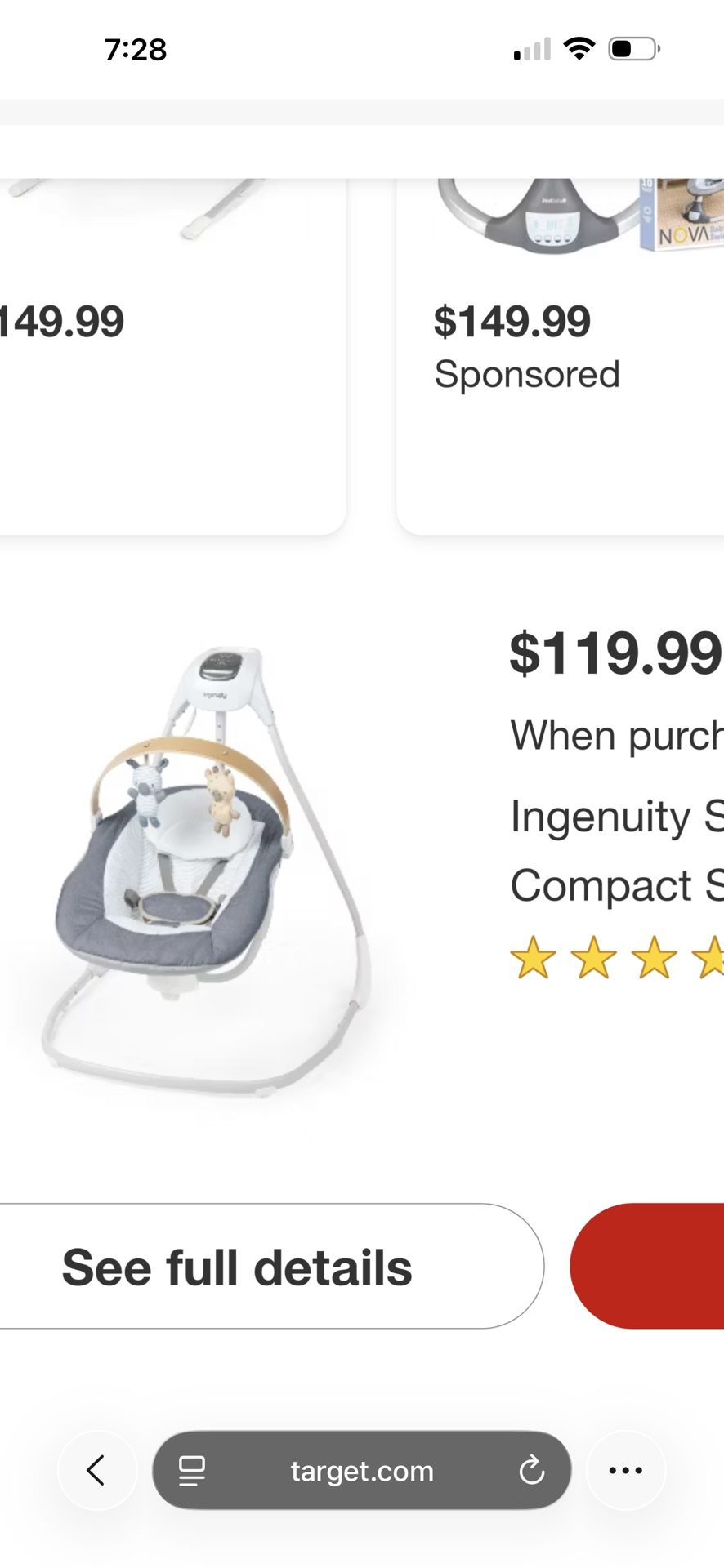 Ingenuity Baby Swing 