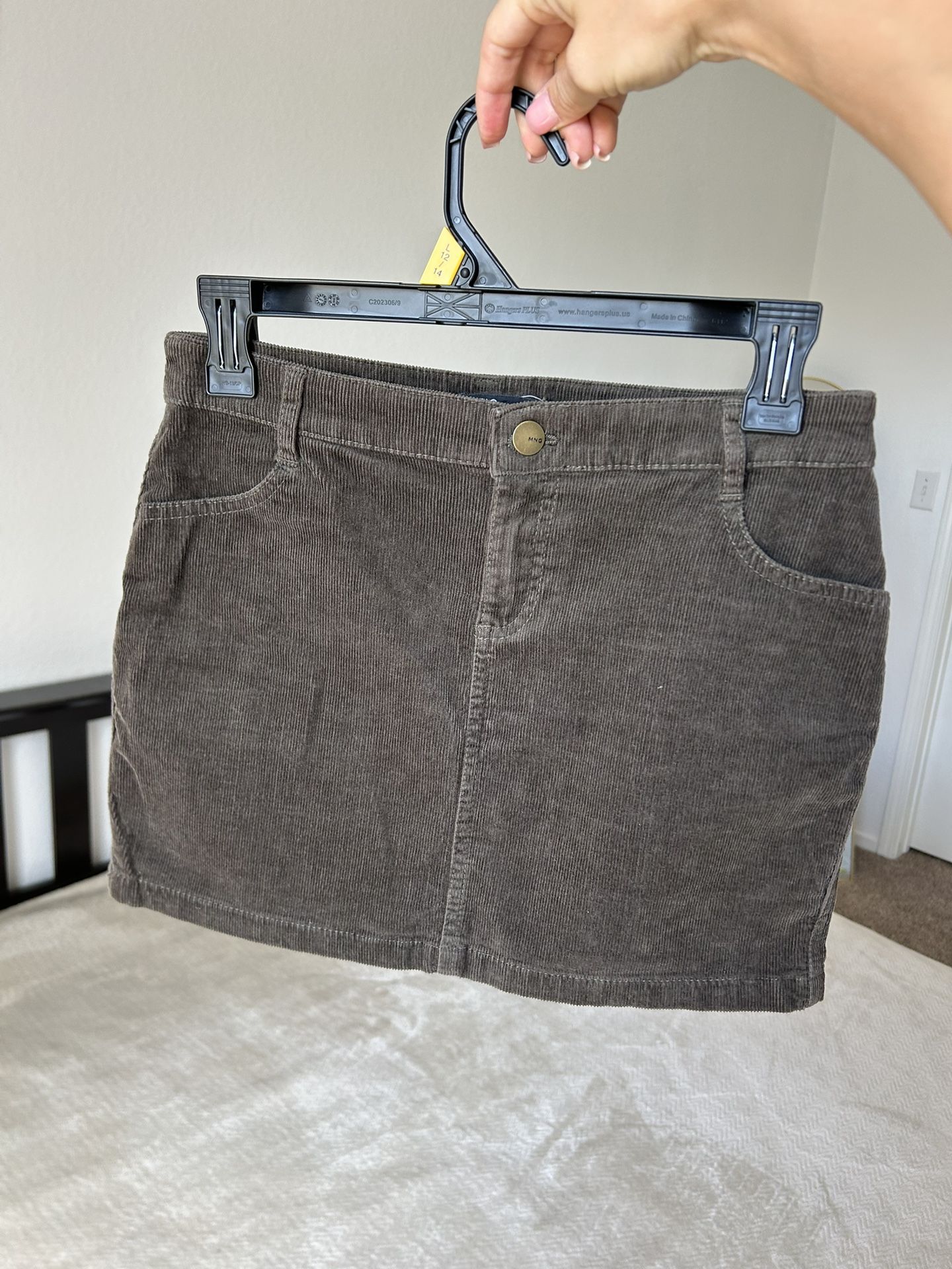 Brown Corduroy Mini Skirt