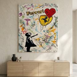 “ The Girl With A Ferrari” 1 Of 1 Painting 