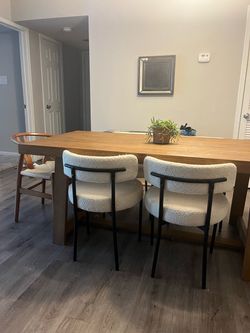 Modern farmhouse dining table and chairs wishbone chairs