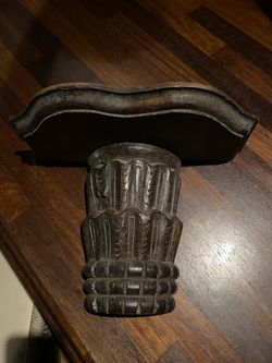 Hand carved wooden display shelf