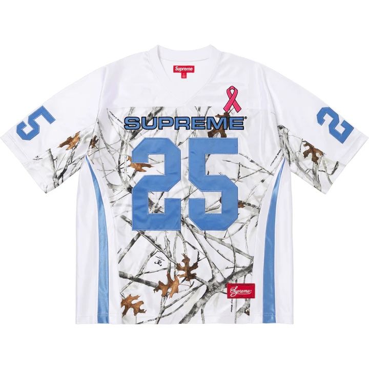 Supreme Breast Cancer Awareness Football Jersey ‘White’ Sizes M, L, XL
