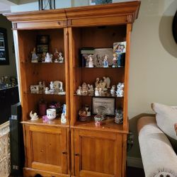 Cabinet And Glass Shelves. 2 Seperate Pieces.