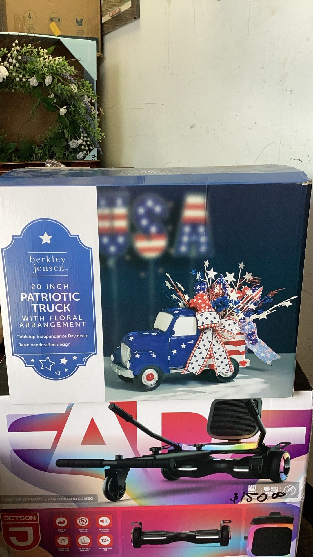 Patriotic Truck With Floral Arrangement