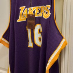 BRAND NEW PAU GASOL LAKER JERSEY MITCHELL AND NESS 5XL WITH TAGS 