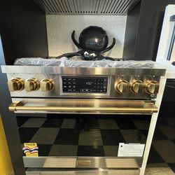 36” THOR Gas Range with Tilt Panel in Stainless Steel/ Bronze - Gordon Ramsey Series